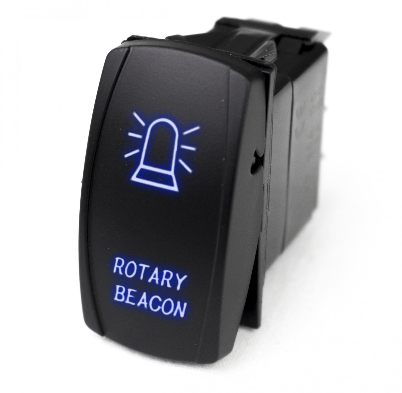 LED Rocker Switch w/ Blue LED Radiance Rotary Beacon