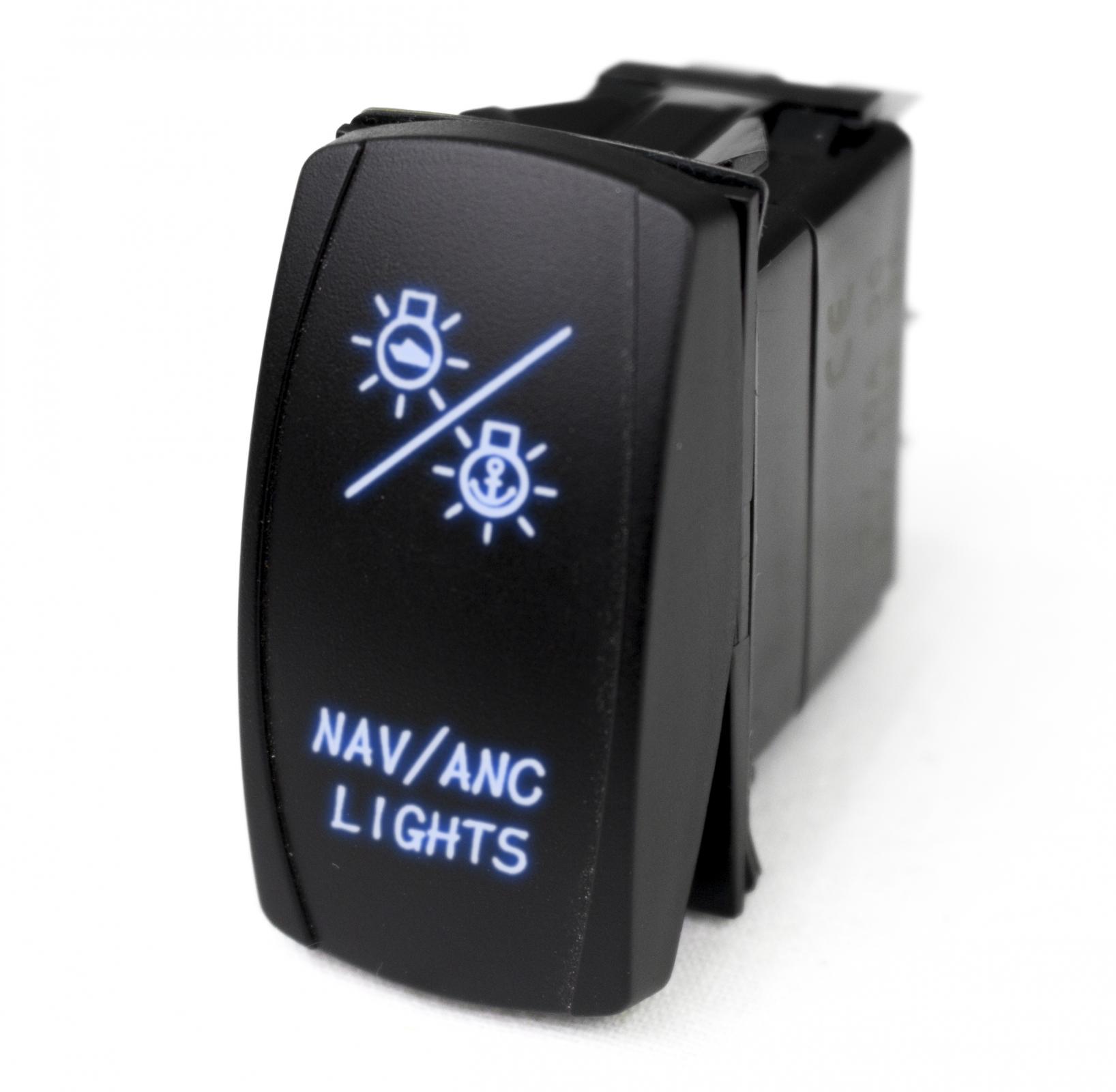 LED Rocker Switch w/ Blue LED Radiance NAV Lights