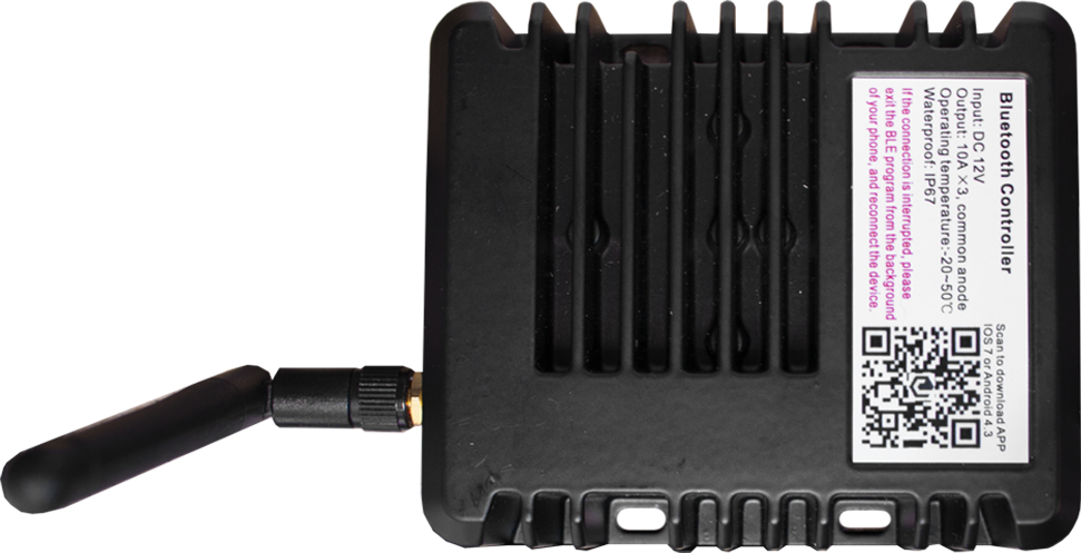 HydroBLAST Marine Bluetooth RGB Multicolor Controller with 2 RGB Outputs – 360-Watts DC12V input/output Marine Sport